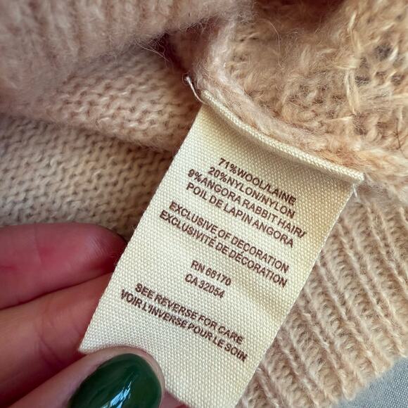 Free People Peach/Pink Sequin Lace front 3/4 Sleeve Cardigan Sweater- M - Picture 5 of 10